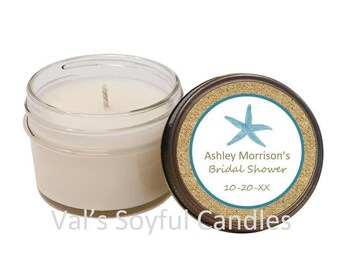 Starfish Bridal Shower Favor / Personalized Soy Candle Favor