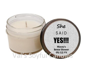 Bling Bridal Shower Favor / Personalized Bridal Shower Favor / Soy Candle Favor