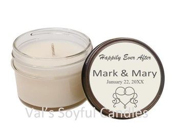 Wedding Favor / Personalized Soy Candle Favor