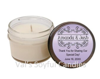 Elegant Wedding Favor / Personalized Soy Candle Favor