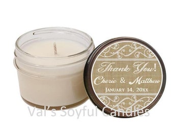 Wedding Favor / Personalized Soy Candle Favor