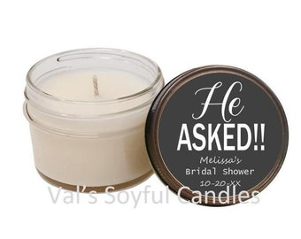 Bridal Shower Favor / Personalized Soy Candle Favor