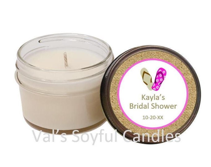 Featured listing image: Beach Bridal Shower Favor / Personalized Soy Candle Favor