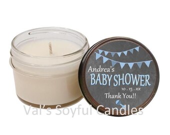 Baby Shower Favor / Blue / Personalized Soy Candle Favor