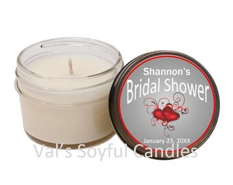 Elegant Bridal Shower Favor / Personalized Soy Candle Favor