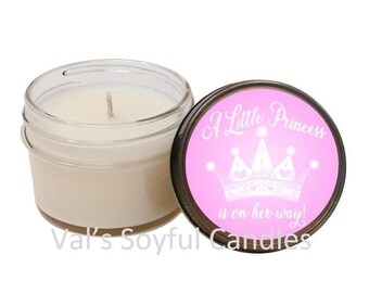 Baby Shower Favor / Pink Princess Theme / Soy Candle Favor