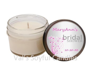 Elegant Bridal Shower Favor / Personalized Soy Candle Favor