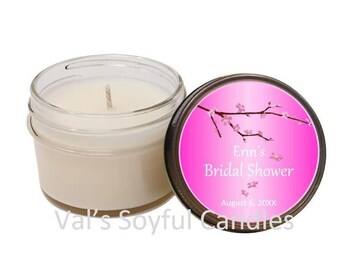Cherry Blossom Bridal Shower Favor / Personalized Soy Candle Favor
