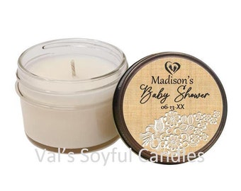 Baby Shower Favor / Burlap / Soy Candle Favor
