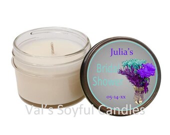 Bridal Shower Favor / Personalized Soy Candle Favor