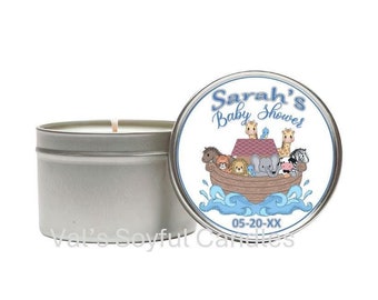 Baby Shower Favor / Animal Ark Theme / Personalized Soy Candle favor