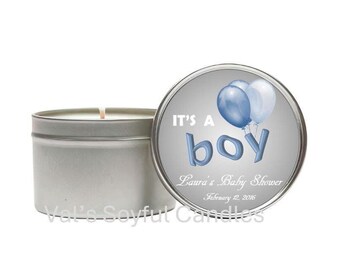 Baby Shower Favor / Balloon Theme / Personalized Soy Candle favor