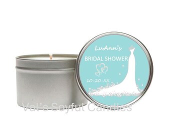 Elegant Bridal Shower Favor / Personalized Soy Candle Favor