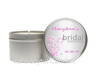 Elegant Bridal Shower Favor / Personalized Soy Candle Favor