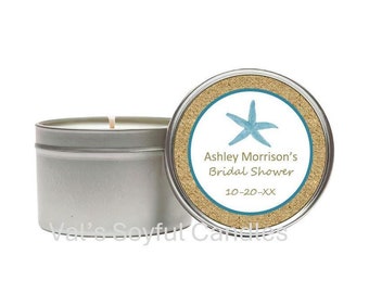 Starfish Bridal Shower Favor / Personalized Soy Candle Favor