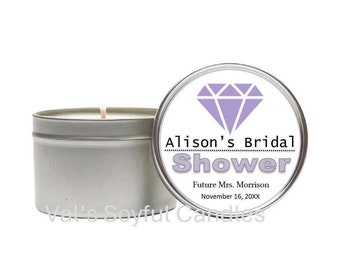Bridal Shower Favor / Personalized Soy Candle Favor