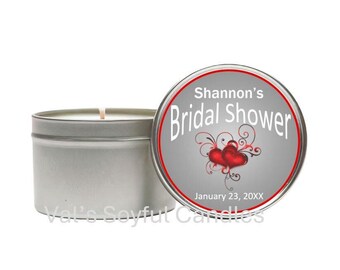 Heart Bridal Shower Favor / Personalized Soy Candle Favor