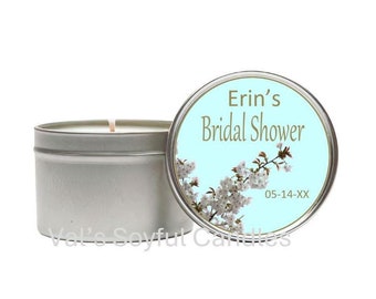 Flower Bridal Shower Favor / Personalized Soy Candle Favor