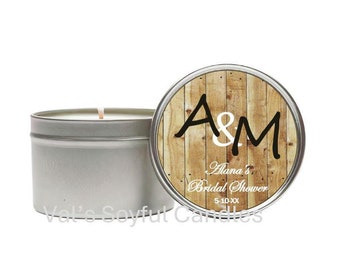 Rustic Bridal Shower Favor / Personalized Soy Candle Favor