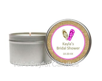 Beach Bridal Shower Favor / Personalized Soy Candle Favor