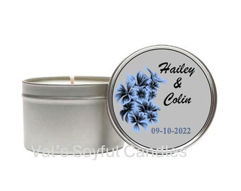 Floral Wedding Favor / Personalized Soy Candle Favor