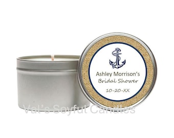 Anchor Bridal Shower Favor / Personalized Soy Candle Favor