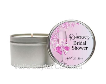 Champagne Bridal Shower Favor / Personalized Soy Candle Favor