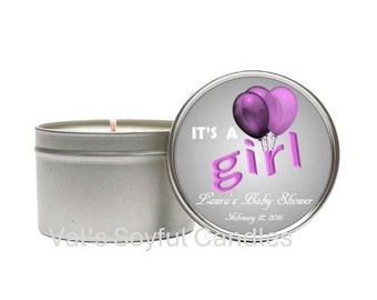 Baby Shower Favor / Balloon Theme / Personalized Soy Candle favor
