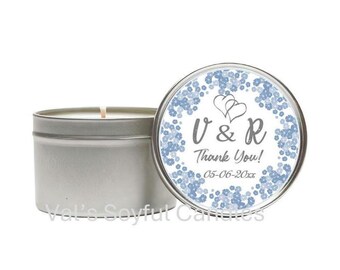 Floral Wedding Favor / Personalized Soy Candle Favor