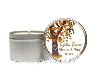 Fall Wedding Favor / Personalized Soy Candle Favor