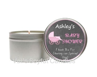 Baby Shower Favor / Chalkboard Theme / Personalized Soy Candle favor