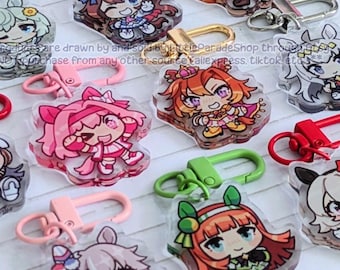 UMAMUSUME Assorted Mini Acrylic Keychains | Cute Acrylic Charms | Clear Epoxy Accessories | Uma Musume Pretty Derby Game | Gold Ship