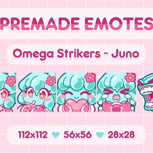 Omega Strikers Juno - Zestaw emotikonów P2U Twitch | Gotowe emotikony Aktywa cyfrowe Emoji Emotikony Twitch Discord Transmisja na żywo Stream Youtube OBS