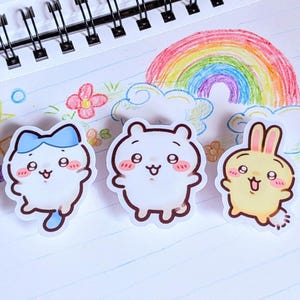 CHIIKAWA Chiikawa Hachiware Usagi Cute Vinyl Sticker Set | Waterproof Weatherproof Stickers | Kawaii Anime Japanese Mascot