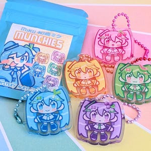 HATSUNE MIKU MUNCHIES Food Miku Blind Bag Acrylic Charms | Cute Acrylic Keychains | Clear Acrylic Accessories | Cute Surprise Mystery Box