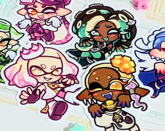 SPLATOON Callie Marie Pearl Marina Shiver Frye Vinyl Stickers | Waterproof Weatherproof Stickers | Squid Sisters Off the Hook Deep Cut