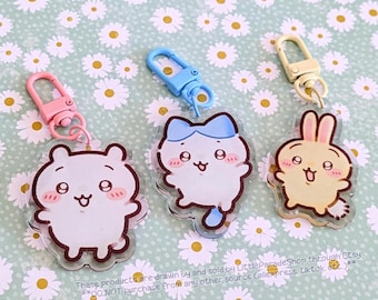 CHIIKAWA Chiikawa Hachiware Usagi Cute Acrylic Keychains | Cute Acrylic Charms | Clear Acrylic Accessories | Anime Japanese Mascot Keychain