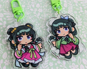 The Apothecary Diaries Maomao Garden Party Acrylic Keychains | Cute Acrylic Charms | Clear Acrylic Accessories | Anime Manga Keychain