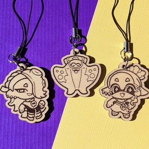 SPLATOON 3 Deep Cut Shiver Frye Big Man Anarchy Rainbow Idol Mini Charms | Wood Cut Charms | Laser Cut Accessories | Wood Accessories