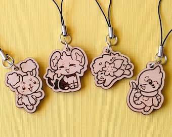 Pokemon Sinnoh Shinx Shaymin Buneary Buizel Gen 4 Charms | Wood Cut Charms | Laser Cut Accessories | Wood Accessories