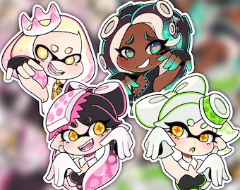 SPLATOON Squid Sisters Off the Hook Callie Marie Pearl Marina Vinyl Stickers | Waterproof Weatherproof Stickers