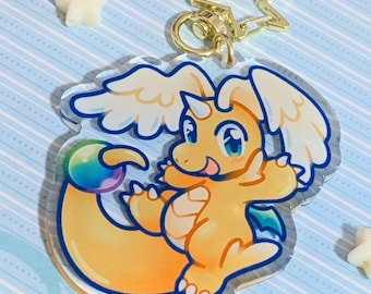 POKEMON Mega Dragonite Legends Z-A Acrylic Keychains | Cute Character Acrylic Charms | Acrylic Accessories | Mega Evolution Keychain