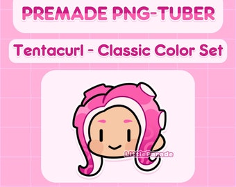 Tentacurl Splatuber - 6 Ink Colors, 5 Skin Tones | Premade PNG-tuber Splatoon V-tuber Vtuber Model Livestreaming Stream Twitch Youtube OBS