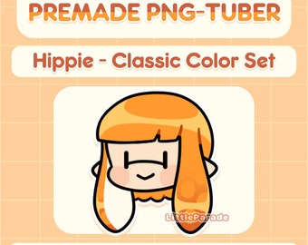 Hippie Splatuber - 6 Ink Colors, 5 Skin Tones | Premade PNG-tuber Splatoon V-tuber Vtuber Model Livestreaming Stream Twitch Youtube OBS