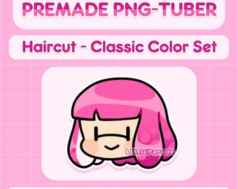Haircut Splatuber - 6 Ink Colors, 5 Skin Tones | Premade PNG-tuber Splatoon V-tuber Vtuber Model Livestreaming Stream Twitch Youtube OBS