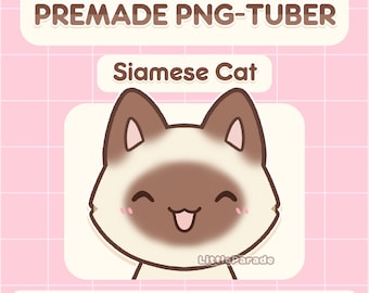 Premade PNG-tuber Model Siamese Cat | 6 Expressions | V-tuber, Vtuber, Livestreaming, Stream, Twitch, Youtube, OBS