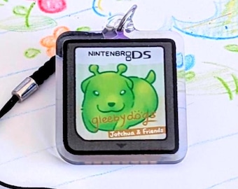 GLEEBYDOGS Jotchua and Friends Cute Mini Acrylic Charm | Cute Acrylic Keychain| Clear Acrylic Accessories | Nintendogs DS Game Cartridge Art
