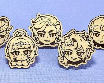 BALDUR'S GATE 3 Origin Astarion Karlach Lae'zel Gale Wyll Shadowheart BG3 Wood Pins | Wood Cut Pin | Laser Cut Accessories |Wood Accessories