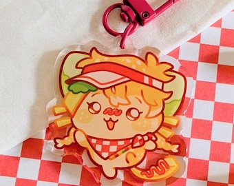 FOODIE Crumb Character Chiikawa Style Acrylic Keychains | Cute Acrylic Charms | Clear Acrylic Accessories | Fast Food Burgercore Snackwave