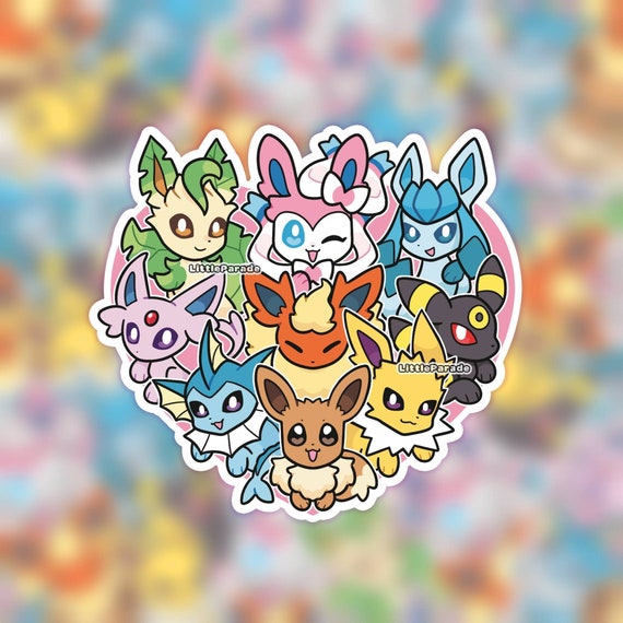 ポケモン イーブイ進化版 イーブイ ハート ちび ビニールステッカー
